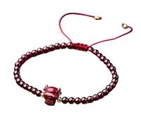 Bracciale Feng Shui, braccialetto di cristallo, braccialetto Feng Shui, braccialetto della ricchezza Feng Shui, braccialetto di cristallo di guarigione cinabro, braccialetto di granato portafortuna fo