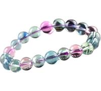 Bracciale Feng Shui, braccialetto di cristallo naturale per uomini e donne, amuleto gemma fluorite per l'equilibrio dei chakra, 8mm, Acetato, Nessuna pietra preziosa