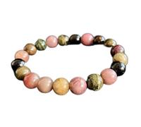 Bracciale Feng Shui Brasile Naturale Brasile Tourmalina Colorful Gemstone Round Perle Elastic Bracciale Yoga Meditazione Lucky Talisman spirituale per uomini Donne Wealth Money Good Luck Prosperity,