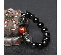 Bracciale, Feng Shui Doppio Piyao Bracciale Ricchezza Prosperità Arcobaleno Ossidiana Talismano Pietra Bracciale Elasticizzato Attira Denaro Fortuna Fortuna, Occhio di Tigre Rosso