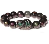 Bracciale Feng Shui Feng Shui Bracciale Ricchezza Fox God Rainbow Bracciale Ossidiana Talismano Volpe Fortunata Charm Braccialetto di Cristallo Perline Chakra Amuleto per L'Amore Attrazi, 14mm