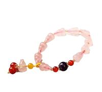 Bracciale Feng Shui, Feng Shui Wu Lou Bracciale HU Lu Calabash Amulet Amulet Bracciale Rosa Quarzo Multi-Gemme Clakra Stretch Bangle per Donne AMA Longevità Prosperità Moneta