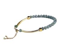 Bracciale Feng Shui in Giada Blu Naturale per Donna Bracciale con Fibbia Pace in Vera giadeite Yoga Blu Ghiaccio Acqua Blu abbaco S925 Argento Placcato Oro