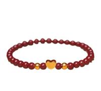 Bracciale Feng Shui Pixiu Bracciale Cinnabro S Naturale Bracciale con Perline Rotonde da 4,5 mm for Donna Amuleto Piyao che allontana gli Spiriti Malvagi Attira Ricchezza Prosperità Buona Fortuna,D ?C