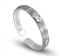 Bracciale Feng Shui Pixiu per uomo Bracciale in argento sterling 999 Design aperto minimalista vintage Perfetto regalo di compleanno di Natale per la festa del papà