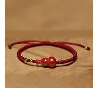 Bracciale Feng Shui Rosso Cinabro Ricchezza con Wu Lou Autentico Gioiello Chakra Guarigione Reiki Amuleto Buona Fortuna Coraggioso Fortunato Ricchezza Spiriti Malvagi Bracciale Uomo Donna,Vino Rosso