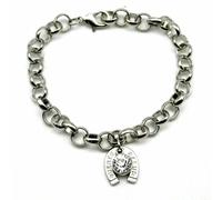Bracciale Ferro di Cavallo e Punto Luce Cianfa Portafortuna color Silver donna