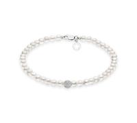 Bracciale FILI DI PERLE ACQUADOLCE ORO SFERA DIAMANTATA BRQ196B Comete Donna