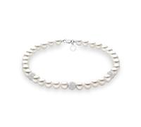 Bracciale FILI DI PERLE ACQUADOLCE ORO SFERE DIAMANTATE BRQ193B Comete Donna