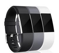 INF Confezione da 3 cinturini di ricambio compatibili con Fitbit Charge 2 Sport Watch Band in silicone