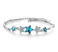 Bracciale for donna Bracciale stella blu a cinque punte Bracciale in cristallo artificiale Temperamento Gioielli for mano Donna Accessori alla moda