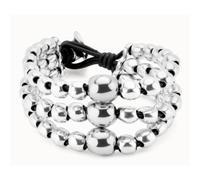 Bracciale formato da tre file di perline placcate argento Sterling