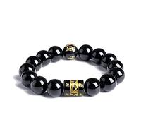 Bracciale Fortunato, Braccialetto Feng Shui, Braccialetto Nero Feng Shui, Bracciale Nero Mantra a Sei Caratteri Bracciale Nero Talisman della talistica Nera Naturale, a