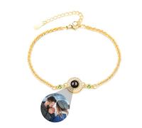 Bracciale foto per donne Bracciale personalizzato con immagine all'interno Personalizzato foto proiezione ciondolo con Birthstone memoria braccialetto gioielli regali incanto immagine braccialetti
