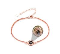 Bracciale foto per donne Bracciale personalizzato con immagine all'interno Personalizzato foto proiezione ciondolo con Birthstone memoria braccialetto gioielli regali incanto immagine braccialetti