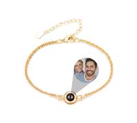 Bracciale foto per donne Bracciale personalizzato con immagine all'interno Personalizzato foto proiezione ciondolo con Birthstone memoria braccialetto gioielli regali incanto immagine braccialetti