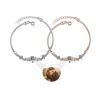 Bracciale Fotografico Personalizzato Con Ali d'Angelo - Proiezione Ti Amo in 100 Lingue - Gioielli per Donne, Compleanno, San Valentino, Natale - Stile 1