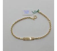 BRACCIALE FUNE PER BAMBINI CON TARGHETTA IN ORO GIALLO 18KT 1,75 GR. (7318)