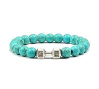 Bracciale gembo gioiello fascino, perle turchese blu naturali bracciali in perline, manichini argentati braccialetti a sospensione, bracciale elastico bracciale cristallo gioielli di cristallo per