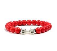 Bracciale gembo gioiello fascino, perle turchesi rosse naturali braccialetti in perline, manichini argentati braccialetti a sospensione, bracciale elastico bracciale cristallo gioielli di cristallo