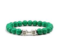 Bracciale gembo gioiello fascino, perle turchesi verde scuro naturale braccialetti in perline, manichini argento braccialetti a sospensione, bracciale di cristallo elastico gioielli in cristallo per