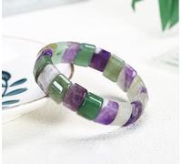 Bracciale gemella di gioielli di fascino, braccialetti di perline rettangolo naturale ametista per perle di avventurine perle a mano braccialetti elastico bracciale cristallo bracciale cristallo