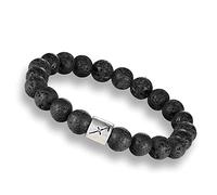 Bracciale gemella di gioielli di gioielli, braccialetti di pietra di lava nera naturale, braccialetti a sospensione sagittario, bracciale di cristallo elastico gioielli in cristallo per uomini per