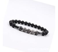 Bracciale gemella di gioielli fascino, braccialetti di perline perle a strisce a strisce grigio nera naturale braccialetti di cristallo elastico bracciale cristallino gioielli di cristallo per uomini