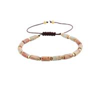 Bracciale gemella di gioielli fascino, braccialetti intrecciati naturale cilindriche perle di pietra shoushan braccialetti marroni regolabili bracciale di cristallo film cristallo gioielli per uomini