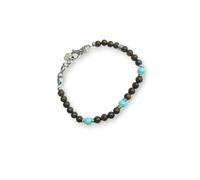 bracciale Gerba chiusura a moschettone bronzite pasta turchese argento