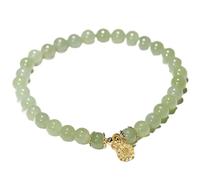 Bracciale giada hetiano naturale feng shui dorato fortunato loto loto seme ciondolo ciondolo 6mm nefrite Bracciale in perline per le donne femminilità longevità amore prosperità meditazione yoga