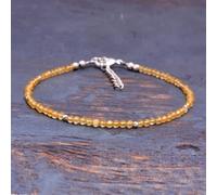 Bracciale giallo citrino rondelle sfaccettato 3 mm fatto a mano pietre prezio...