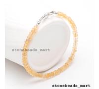 Bracciale giallo citrino rondelle sfaccettato 4 mm gioielli pietre preziose n...