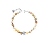 BRACCIALE GIGLIO IN ACCIAIO E PIETRA NATURALE AGATA , 6MM.