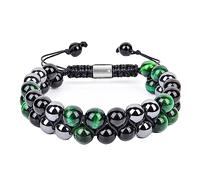 Bracciale Gioielli 8 mm Occhio di Tigre Due Strati per Lui e per Lei, Braccialetti Perle ed Estensioni, Regalo Coppia per Donne e Uomini - Rubinetti per la casa 30 cm