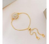 Bracciale girasole Bracciale cubico Fiori di zircone for le donne Ansia Relief (oro) (A)