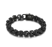 Bracciale gotico con testa di teschio, per uomini, demoni, testa di teschio, punk diavolo, testa di scheletro, Große, Acciaio inossidabile, Nessuna pietra preziosa