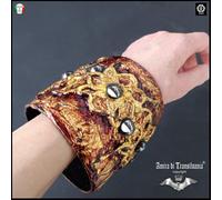 bracciale grande rigido donna punk rock gioiello elegante macramè fiori borchie