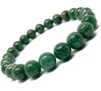 Bracciale Green Jade - Perle di Pietra gemella Naturale da 10 mm, Braccialetto Boho per Uomini e Donne, Gioielli in Pietra per la Preghiera, buona Fortuna, guarigione e Regalo (7,5 Pollici)
