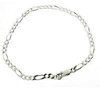 Bracciale Handmade In Argento Sterling Catena Figaro Con Link 3.5 Mm, 20 Cm