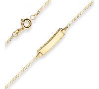 Bracciale ID 1,5mm Catena Figaro Diamantata Gioiello in Oro Giallo 585 14cm