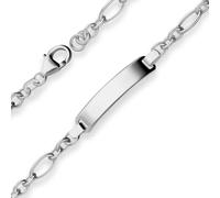 Bracciale ID da 4,6 mm con catena Anker e Figaro in Argento 925 rodiato 19 cm