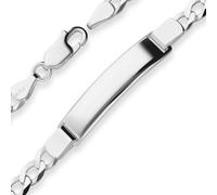 Bracciale Id In Acciaio Inox 6Mm Con Piastra In Argento 925 19Cm