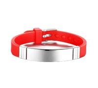 Bracciale ID Nome Incisione per Uomini Regolabili a 5 Colori Braccialetti di Gomma per Donne Regalo in Acciaio Inossidabile Personalizzato Cina Senza Incisione