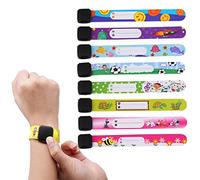 Bracciale identificativo per bambini, braccialetto bambini antismarrimento di emergenza, riutilizzabile e impermeabile, adatto per i viaggi, il gioco e la scuola dei bambini (8 pezzi)