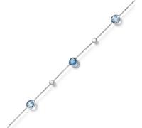 Bracciale IN 585 Oro Bianco Con 3 Pietre Preziose Topazio Blu Sky & Londonblue