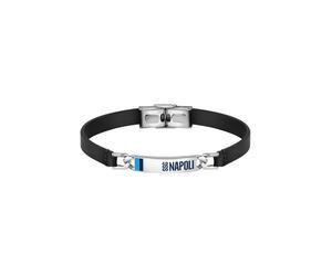 Bracciale in acciaio bambino con targhetta smaltata ssc napoli