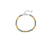 BRACCIALE IN ACCIAIO CON EMATITE NERA/ORO