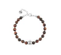 BRACCIALE IN ACCIAIO CON PIETRA NATURALE OCCHIO DI TIGRE ROSSO. 6MM