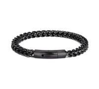 Bracciale in acciaio da uomo Punk Rock Catena bicicletta Gioielli maschili inossidabili(23cm,Black)